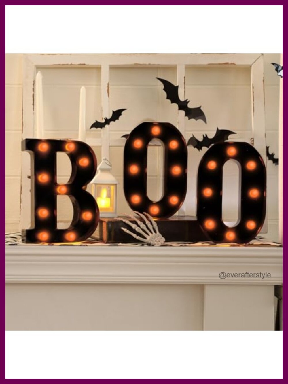 Halloween BOO Marquee Light Up Letters Wall Mount Decorative Sign